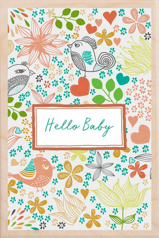 Hello Baby Wooden Postcard - The Wooden Postcard Company