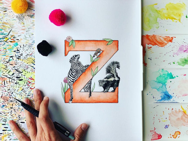 Z Letter Print - A4 - Kathryn Pow Art
