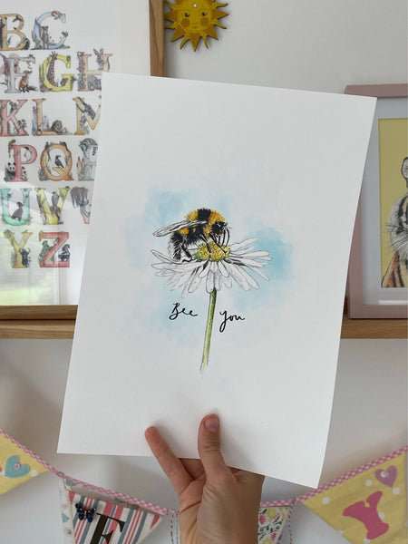 Bee You Bumble Bee Print - A4 - Kathryn Pow Art