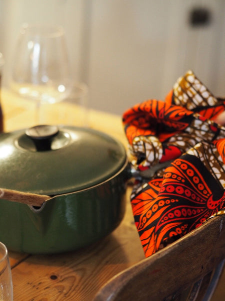 Cotton tea towel in colourful, African print - Kabisa