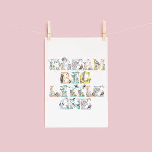 Poster with 'Dream Big Little One' text on a pink background