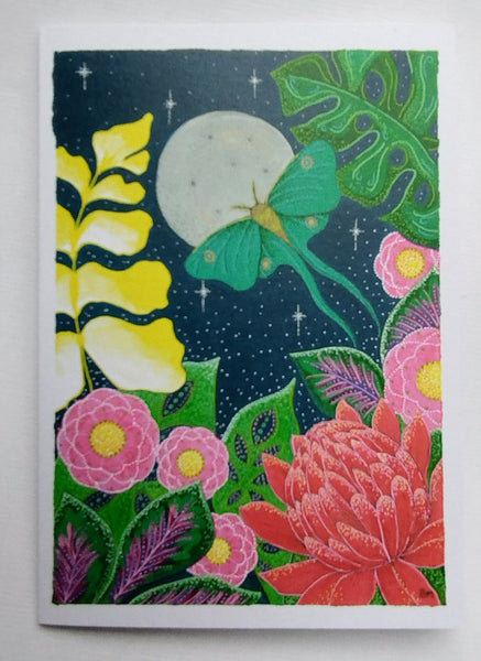 Luna Moth and the Moon A4 Print - All Beautiful Things