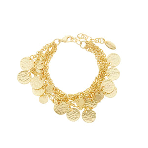 Alena Multi Row Gold Coin Bracelet - Ashiana London