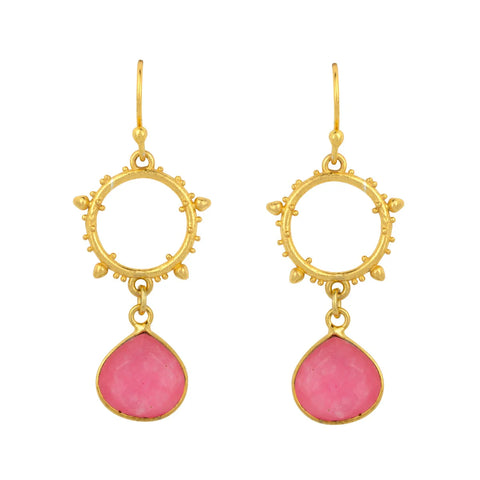 Allegra Pink Jade Earrings - Ashiana London