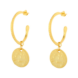 Esmeralda Gold Hoop and Coin Earrings - Ashiana London