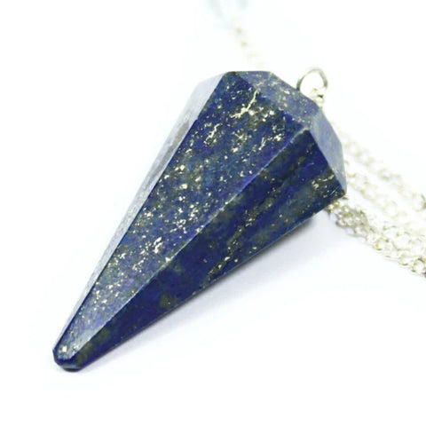 Lapis Lazuli Faceted Cone Pendulum - The Psychic Tree