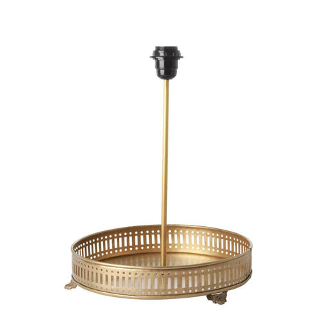 Gold Metal Table Lamp with Tray - Rice DK