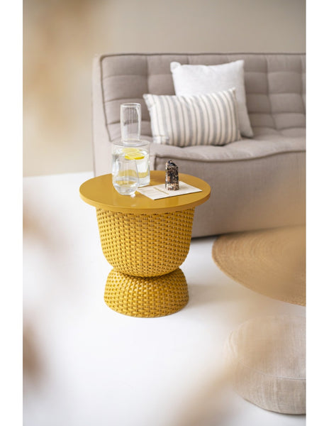 Ochre Yellow Twist Table Basket - Handed By