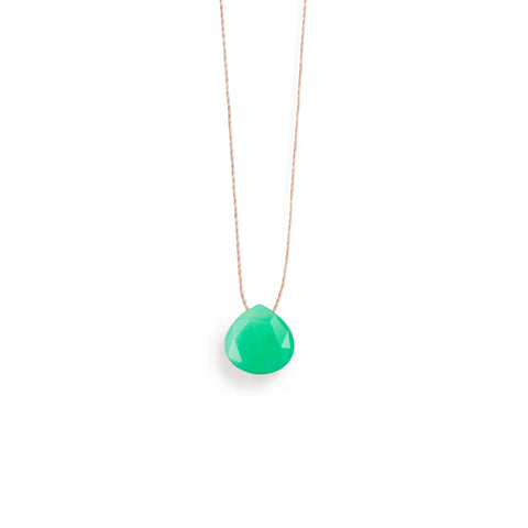 Apple Green Chalcedony Fine Cord Necklace - Wanderlust Life