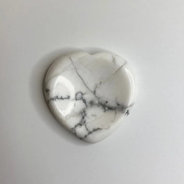 Howlite Heart Worry Thumb Stone - Two Libras