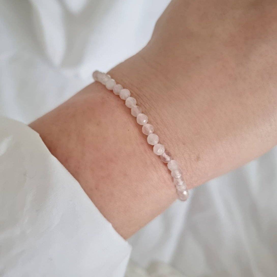 Tiny Rose Quartz Bracelet - Two Libras