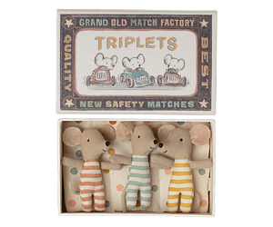 Triplets, Baby Mice in Matchbox - Maileg