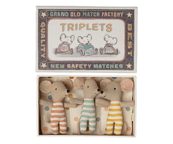 Triplets, Baby Mice in Matchbox - Maileg