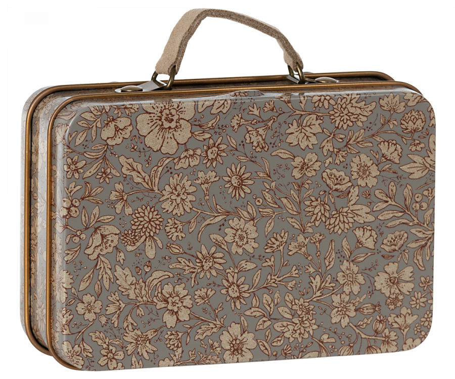 Grey Blossom Small Metal Suitcase - Maileg