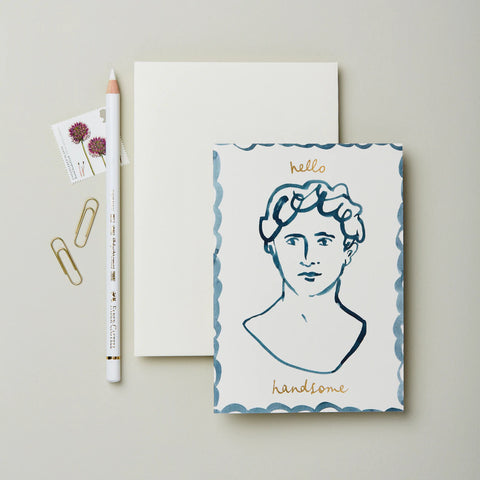 Portrait 'Hello Handsome' Card - Wanderlust Paper Co