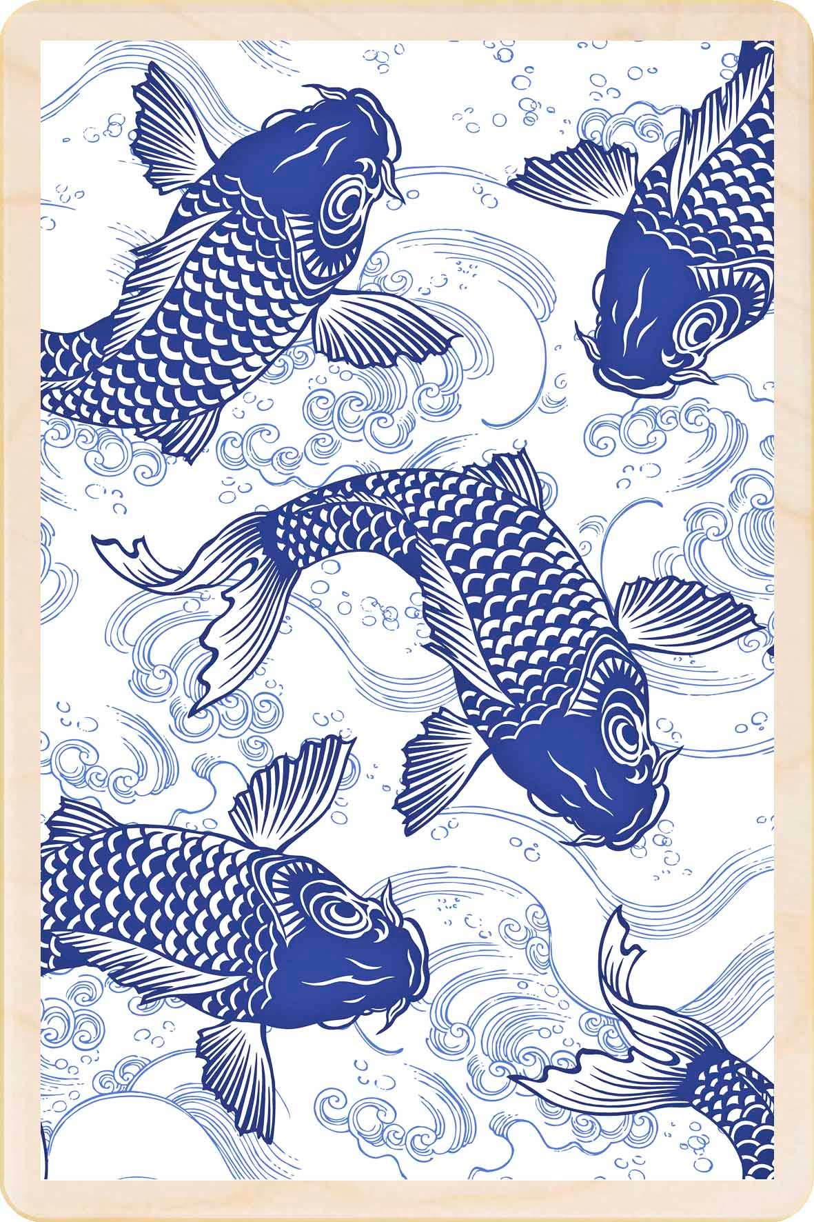 'Koi Fish' Wooden Postcard - The Wooden Postcard Company