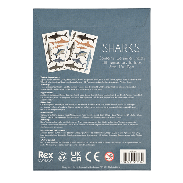 Shark Temporary Tattoos - Rex London