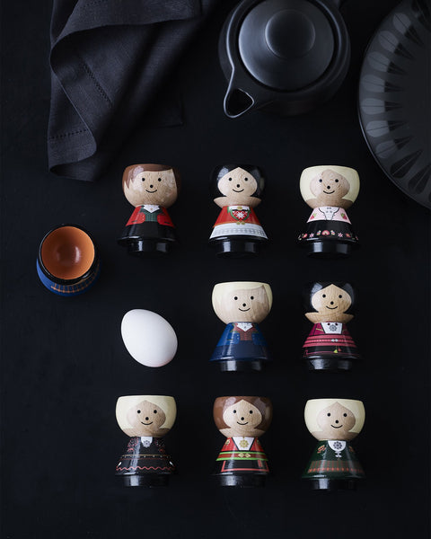 Bordfolk Painted Wooden Eggcup - Lucie Kaas