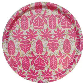 Pink Palms Round Tray - Gabrielle Good