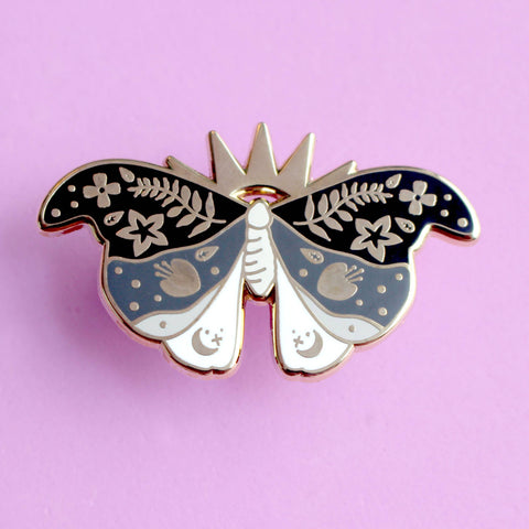 Moth Enamel Pin - Glitter Punk