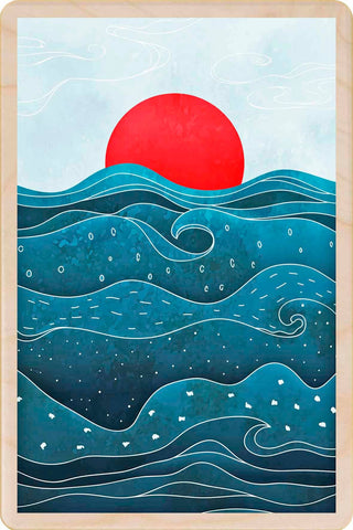'Sun and Sea' Wooden Postcard - The Wooden Postcard Company