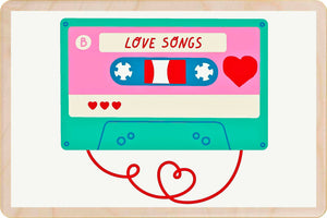 'Love Songs' Valentine's / Love Wooden Postcard - The Wooden Postcard Company