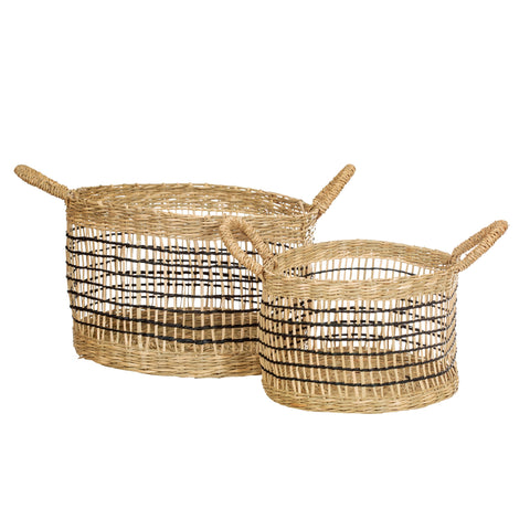 Set of 2 Seagrass Open Weave Baskets - Sass & Belle