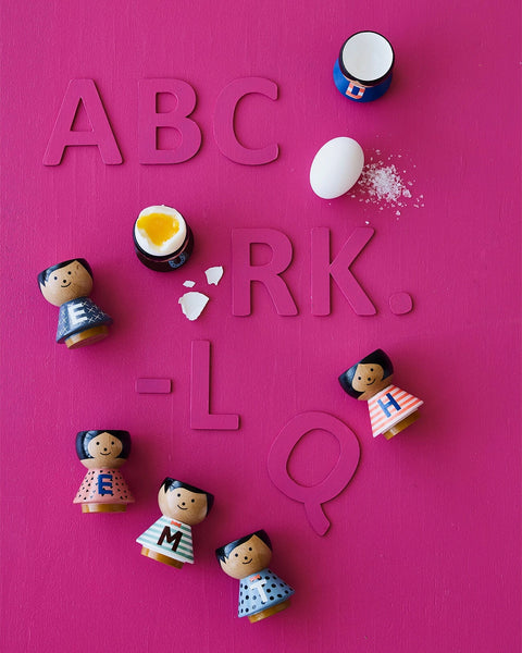 Bordfolk Alphabet Painted Wooden Eggcup - Lucie Kaas