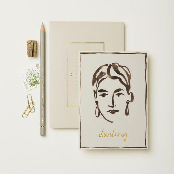 Portrait 'Darling' Card - Wanderlust Paper Co.
