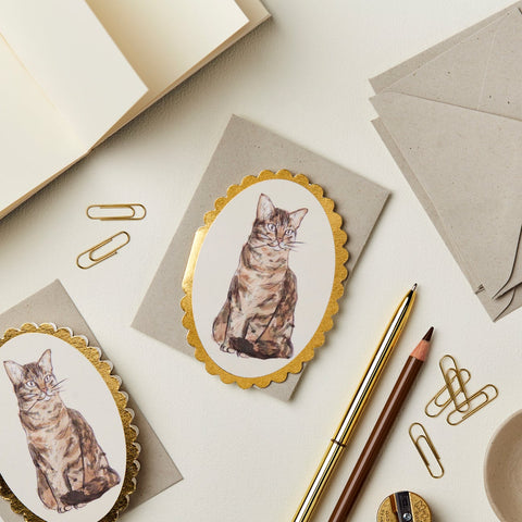 Tabby Cat Mini Card - Wanderlust Paper Co.