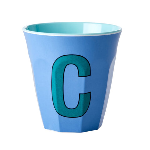 'C' Dusty Blue Melamine Cup - Rice DK