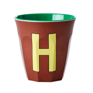 'H' Brown Melamine Cup - Rice DK