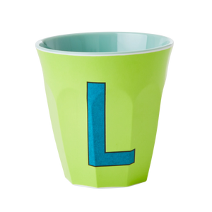 'L' Lime Green Melamine Cup - Rice DK