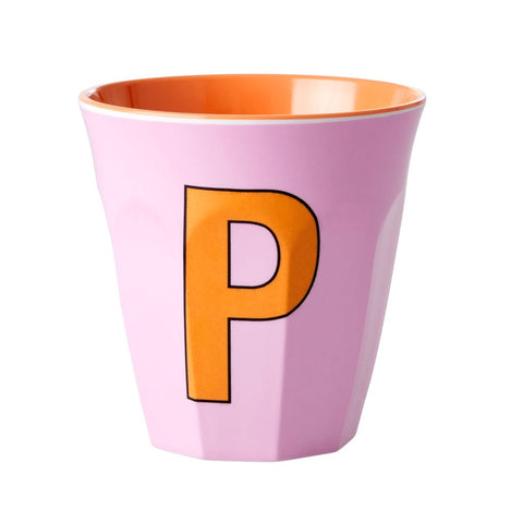 'P' Pink Melamine Cup - Rice DK