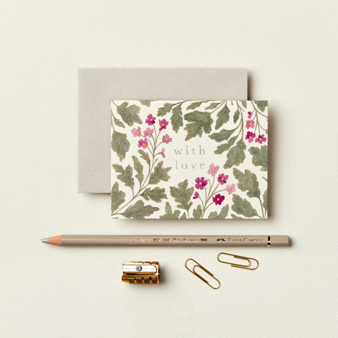 Flora 'With Love' Mini Card - Wanderlust Paper Co.