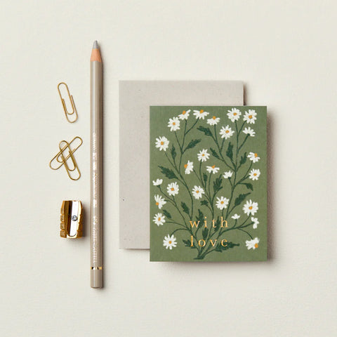 Daisy 'With Love' Mini Card - Wanderlust Paper Co.