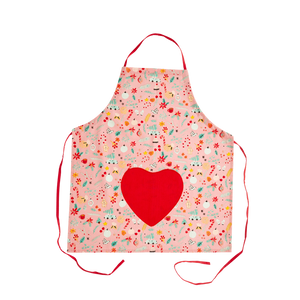 'All Over Christmas Print' Cotton Apron, Pink - Rice DK