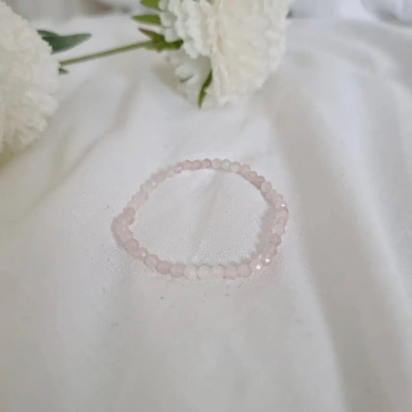 Tiny Rose Quartz Bracelet - Two Libras