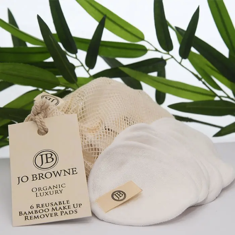 Organic Luxury Reusable Bamboo Make up Remover Pads - Set of 6 - Jo Browne