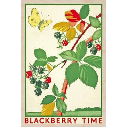 'Blackberry Time' Wooden Magnet - Irene Fawkes