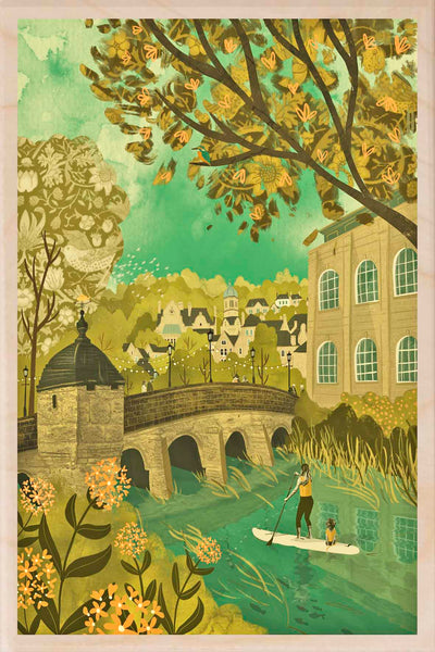'Bradford-on-Avon' Wooden Postcard - Emy Lou Holmes