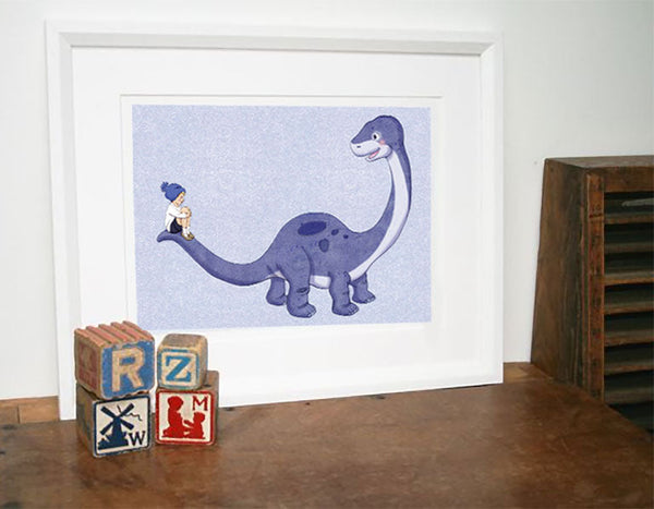 Dinosaur Boy A3 Art Print - Belle & Boo