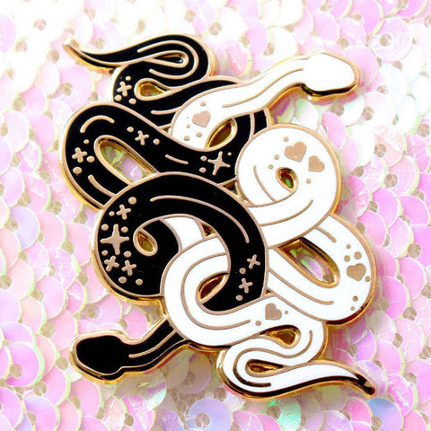 Snakes Enamel Pin - Glitter Punk