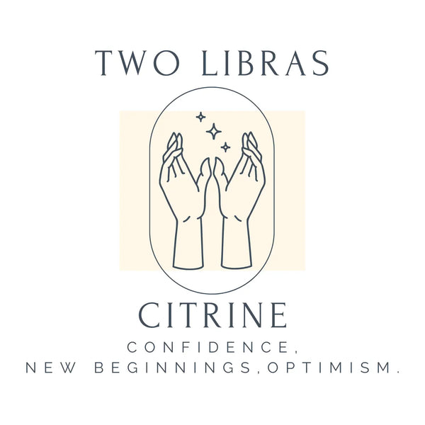 Citrine Crystal Intention Candle - Two Libras