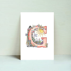 'Glasto G Letter' Print - A4 - Kathryn Pow Art
