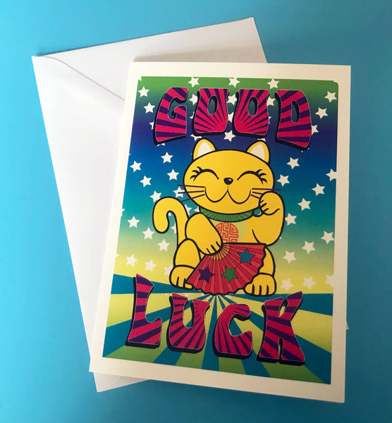 Maneki Neko Good Luck Card - Stan and Gwyn