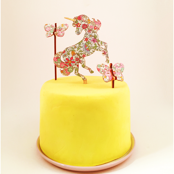 Flora the Unicorn Liberty Cake Topper - Eleanor Moss Studio