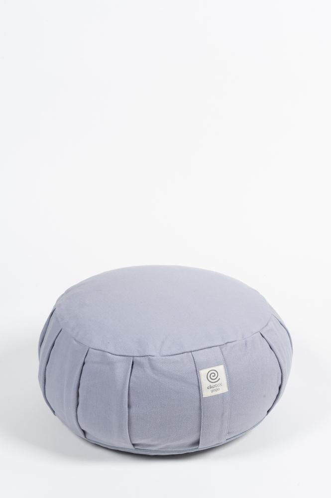 Organic Cotton Round Meditation Cushion, Calm Grey - Ekotex Yoga