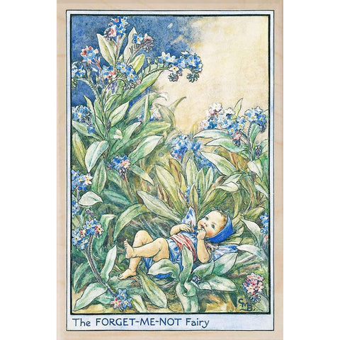 'Forget-Me-Not Fairy' Wooden Postcard - Cicely Mary Barker'Forget-Me-Not Fairy' Wooden Postcard - Cicely Mary Barker