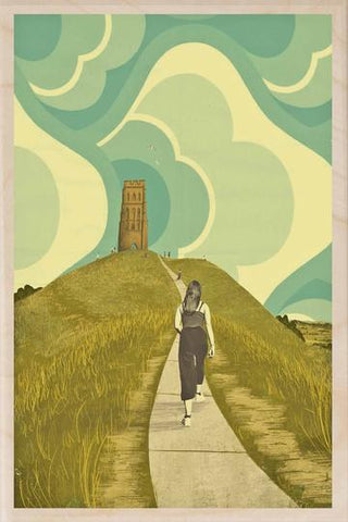 'Glastonbury Tor' Wooden Postcard - Emy Lou Holmes